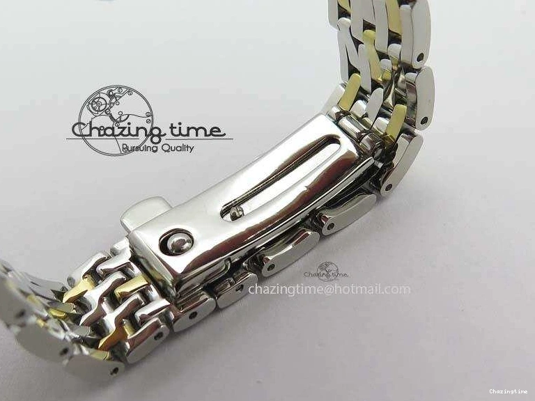 0315 OnTrend De Ville 27mm SS YG Ladies MK 1:1 Best Edition White MOP Dial Diamond Markers On SS Bracelet Ronda Quartz 8187